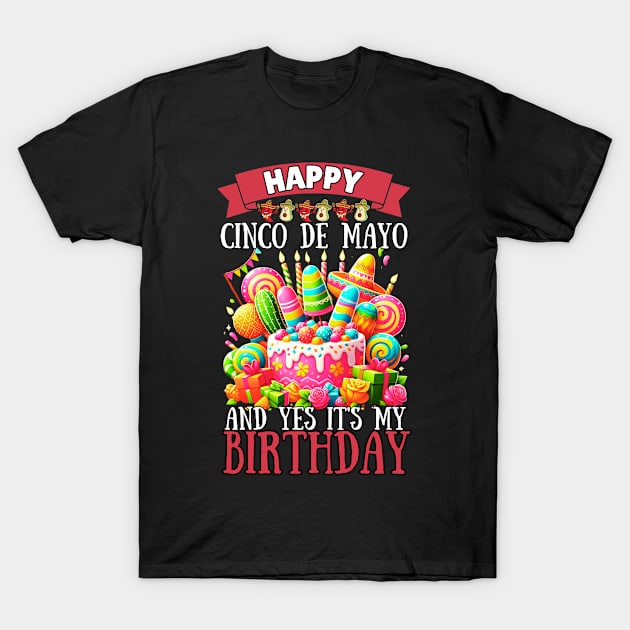 Happy Cinco De Mayo And Yes It's My Birthday Kids Boys Men T-Shirt by lostology